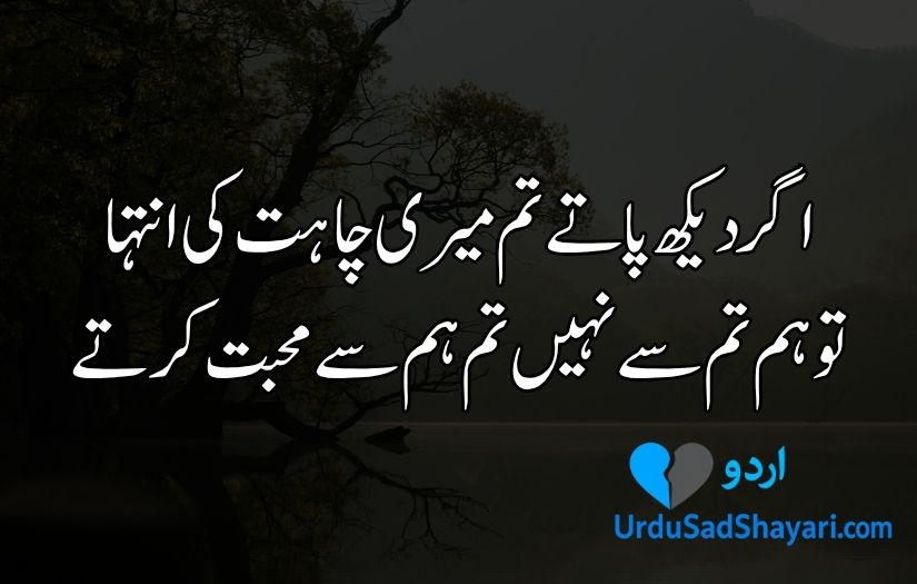 Sad Poetry in Urdu text